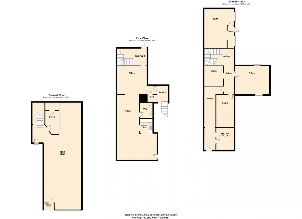 Floorplan for Unit 1, 45a High Street, Haverfordwest