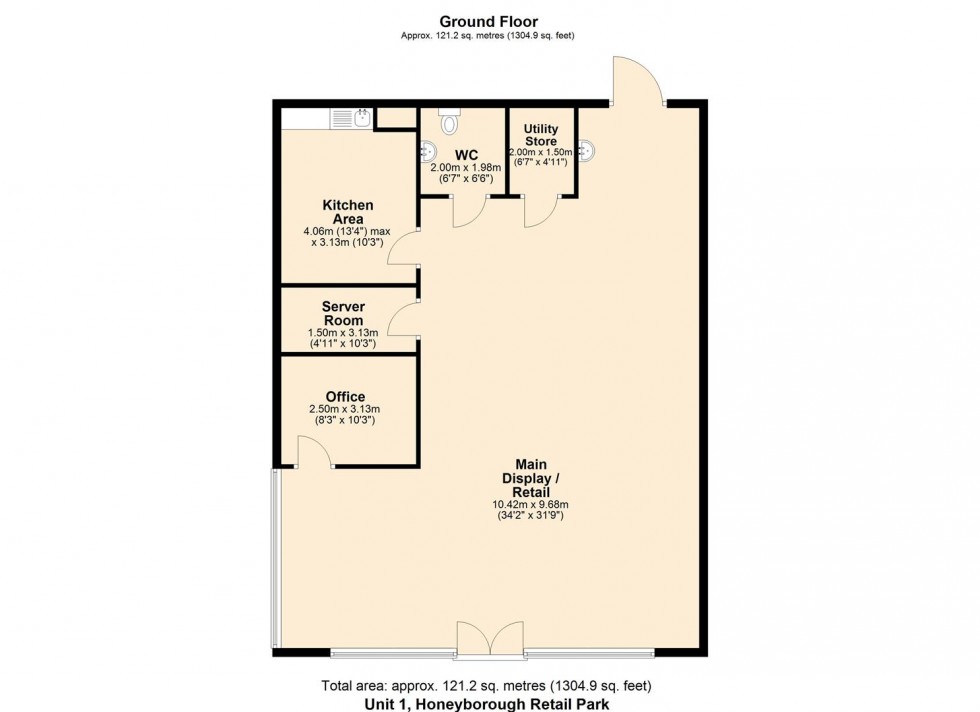 Floorplan for Unit 1, Honeyborough Retail Park, Neyland