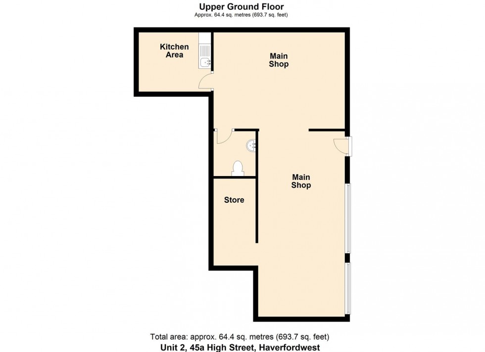 Floorplan for Unit 2, 45a High Street, Haverfordwest