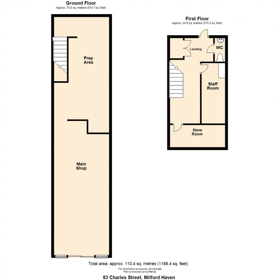 Floorplan for 83 Charles Street, Milford Haven