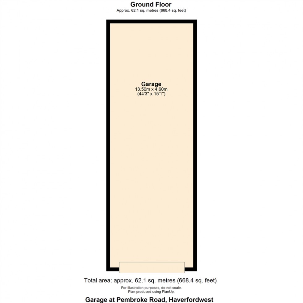 Floorplan for Garage at Pembroke Road, SA61 1JN