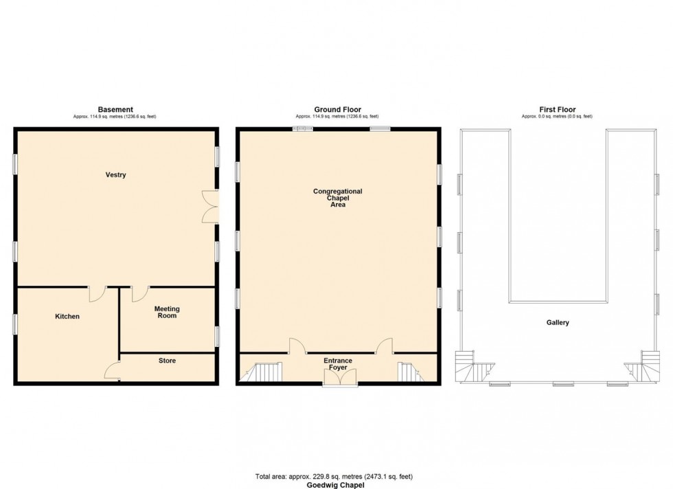 Floorplan for Goedwig Baptist Chapel, Main Street, Goodwick