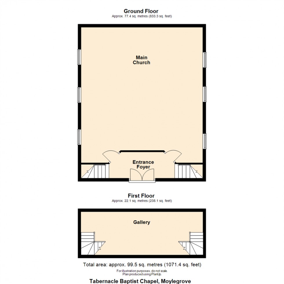 Floorplan for The Former Tabernacle Baptist Chapel, Moylegrove