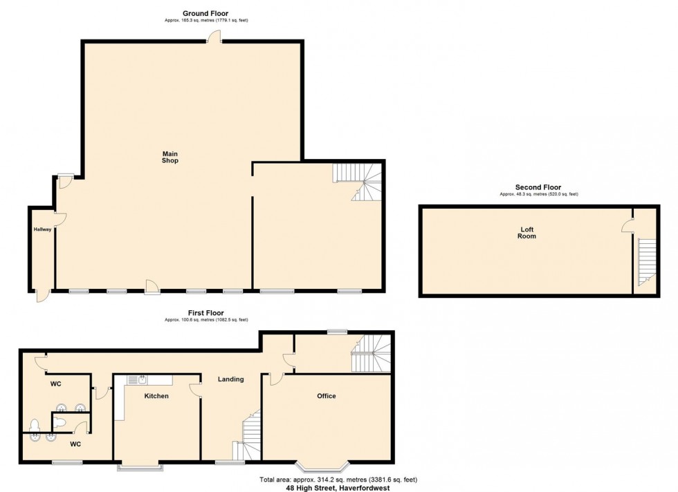Floorplan for 48 High Street, Haverfordwest