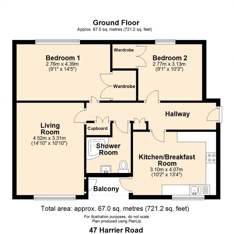 Floorplan for 47 Harrier Road, Haverfordwest SA61 2TT