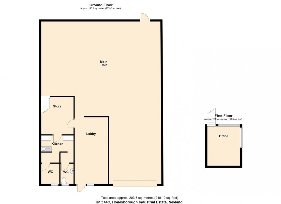 Floorplan for Unit 44C, Honeyborough Industrial Estate, Neyland