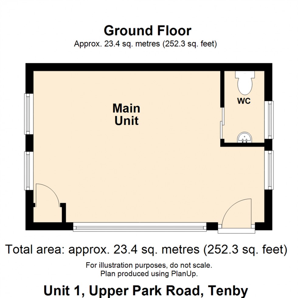 Floorplan for Unit 1, Upper Park Road, Tenby