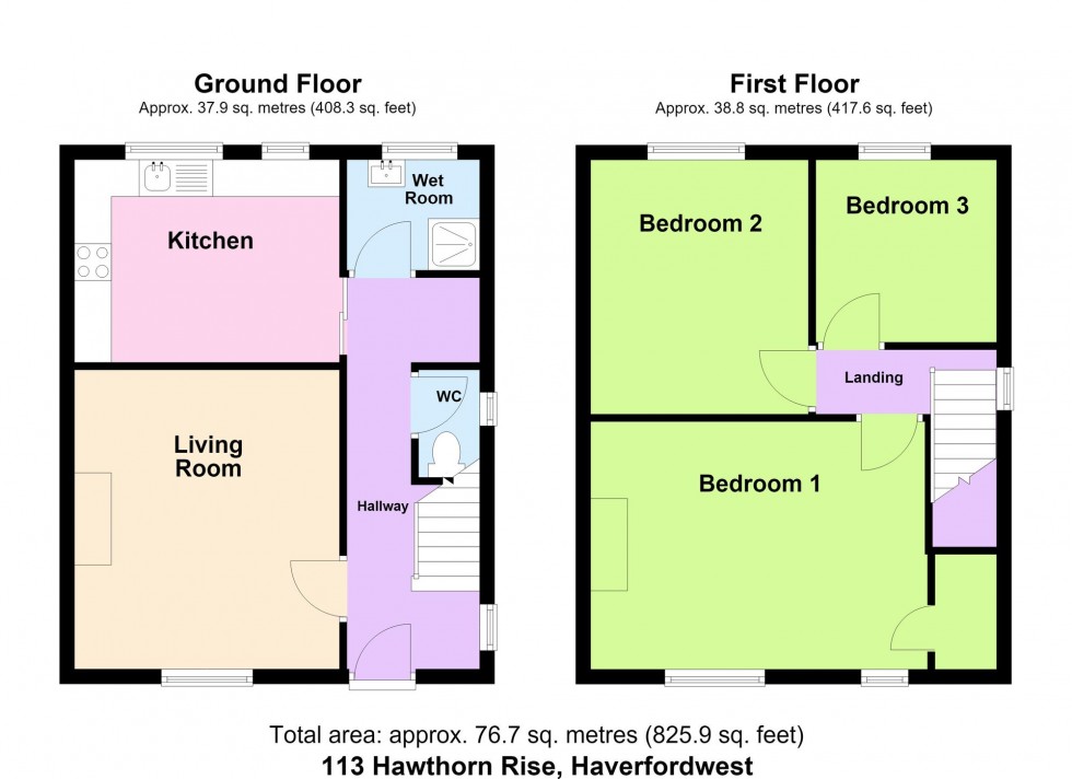 Floorplan for Hawthorn Rise, Haverfordwest, SA61