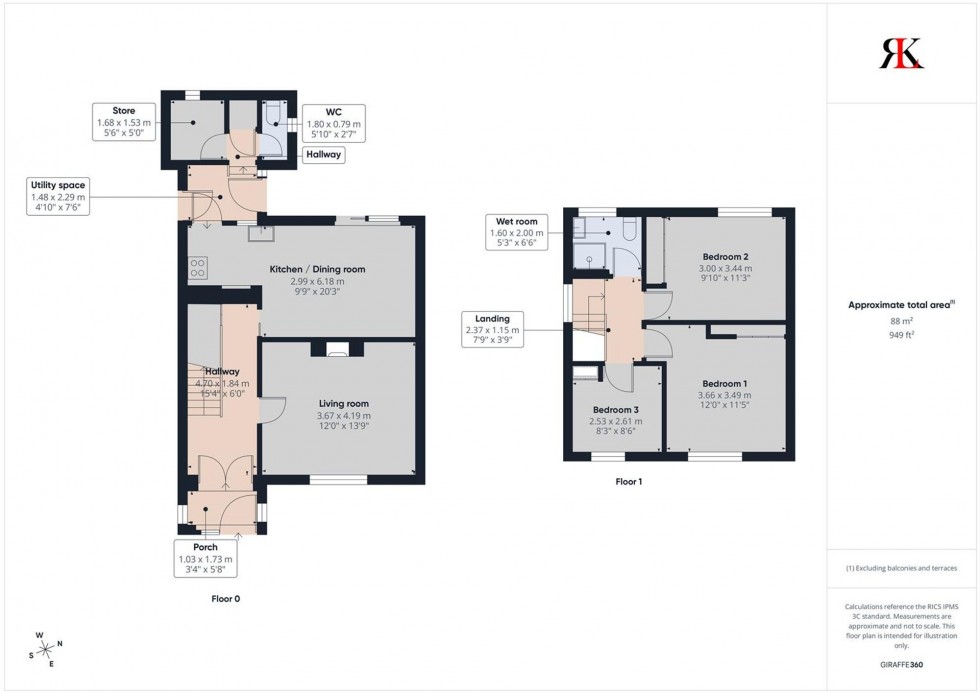Floorplan for Coombs Drive, Milford Haven, SA73